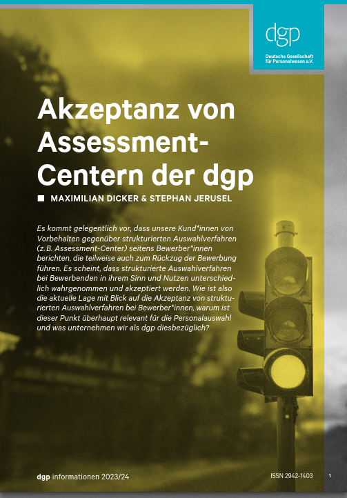 Titelblatt: Akzeptanz von Assessment-Centern der dgp